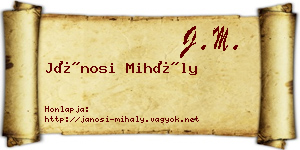 Jánosi Mihály névjegykártya